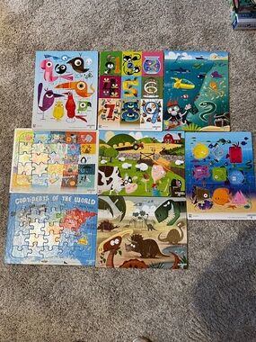 Eight Cardboard Children’s Puzzles